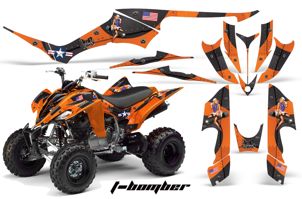 Yamaha Raptor 350 Graphics T-Bomber ORange